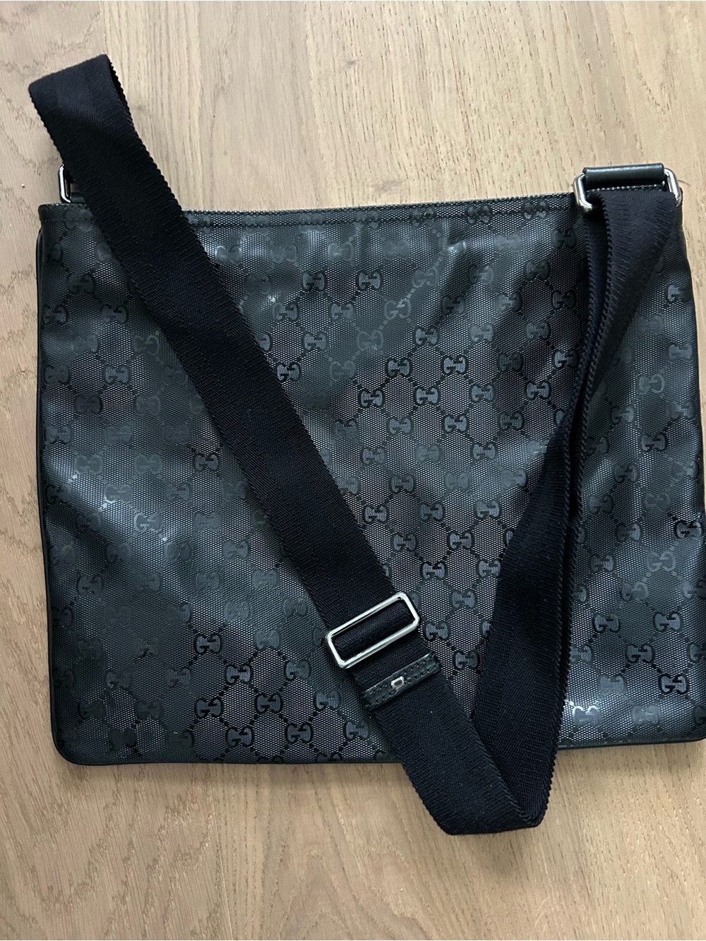 Gucci Black GG Monogram Messenger Bag - Picture 6 of 8